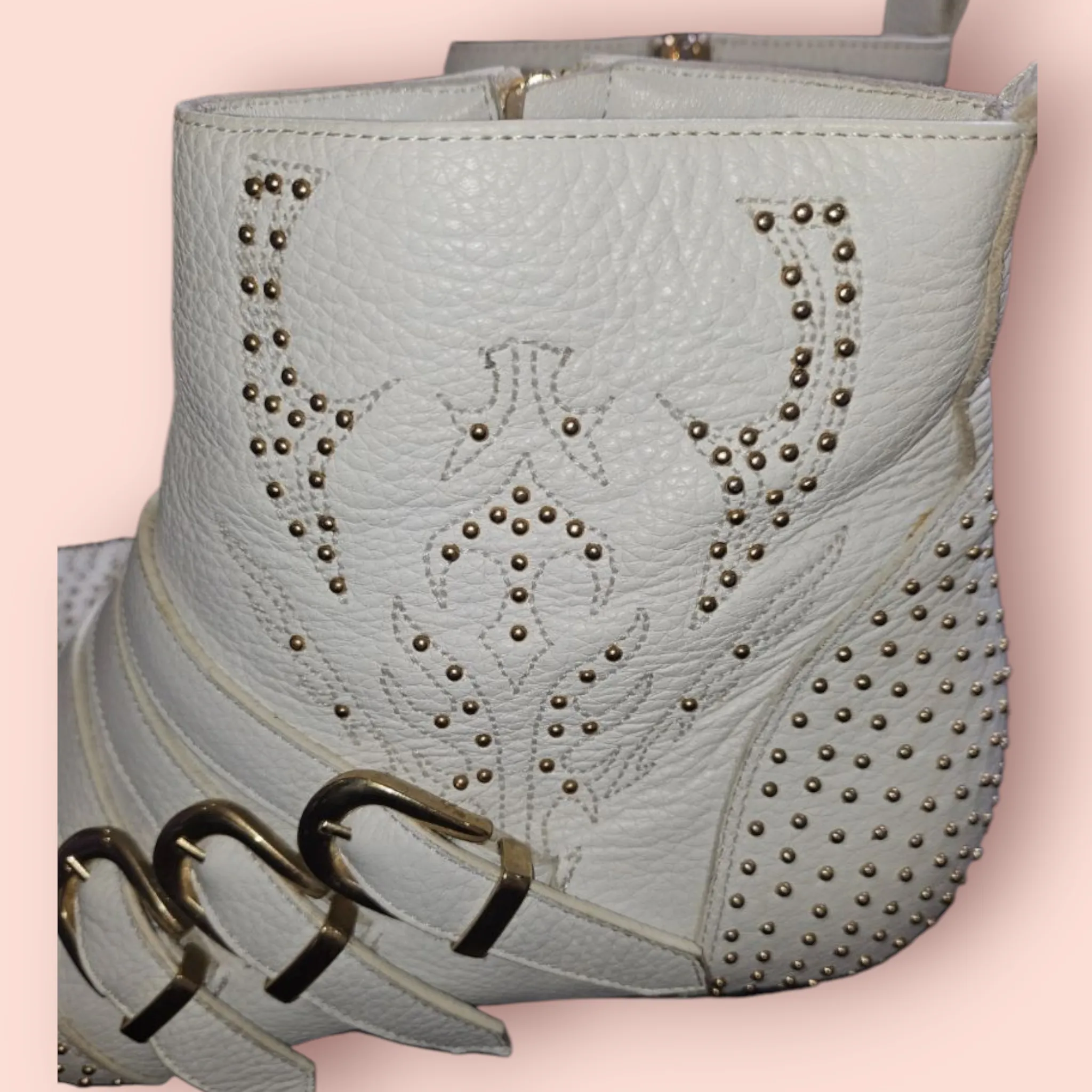 ANINE BING - PENNY STUDDED LEATHER ANKLE BOOTS RRP $1200