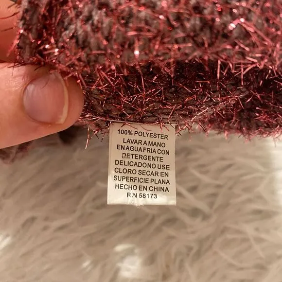 Anthropologie Raga Kylie High Neck Glitter Sweater in Pink XS