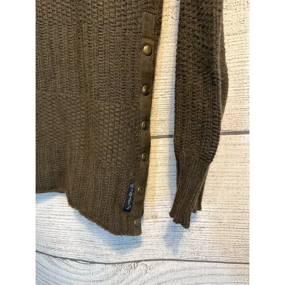 Armani Jeans V-Neck Buttoned Side Sweater Brown S
