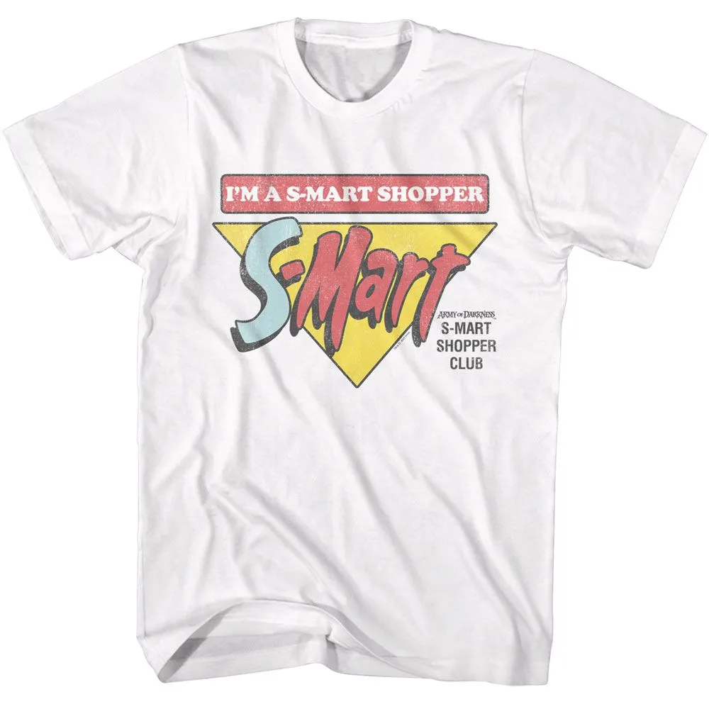 Army of Darkness Movie S-Mart Smart Shopper White Adult T-Shirt