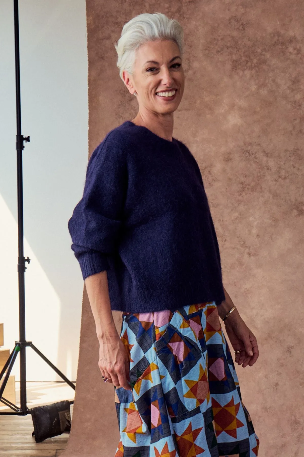 Aspen Knit Sweater Navy in Alpaca