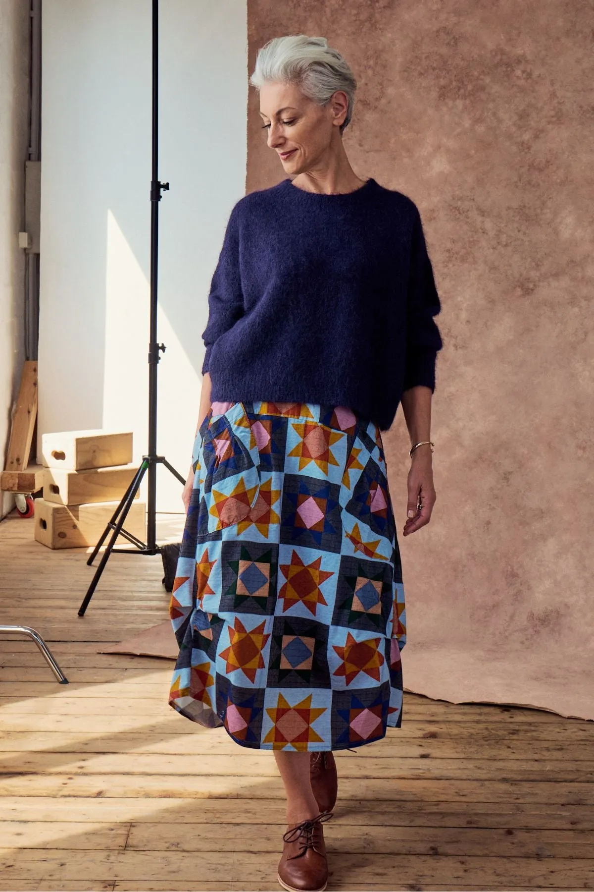 Aspen Knit Sweater Navy in Alpaca