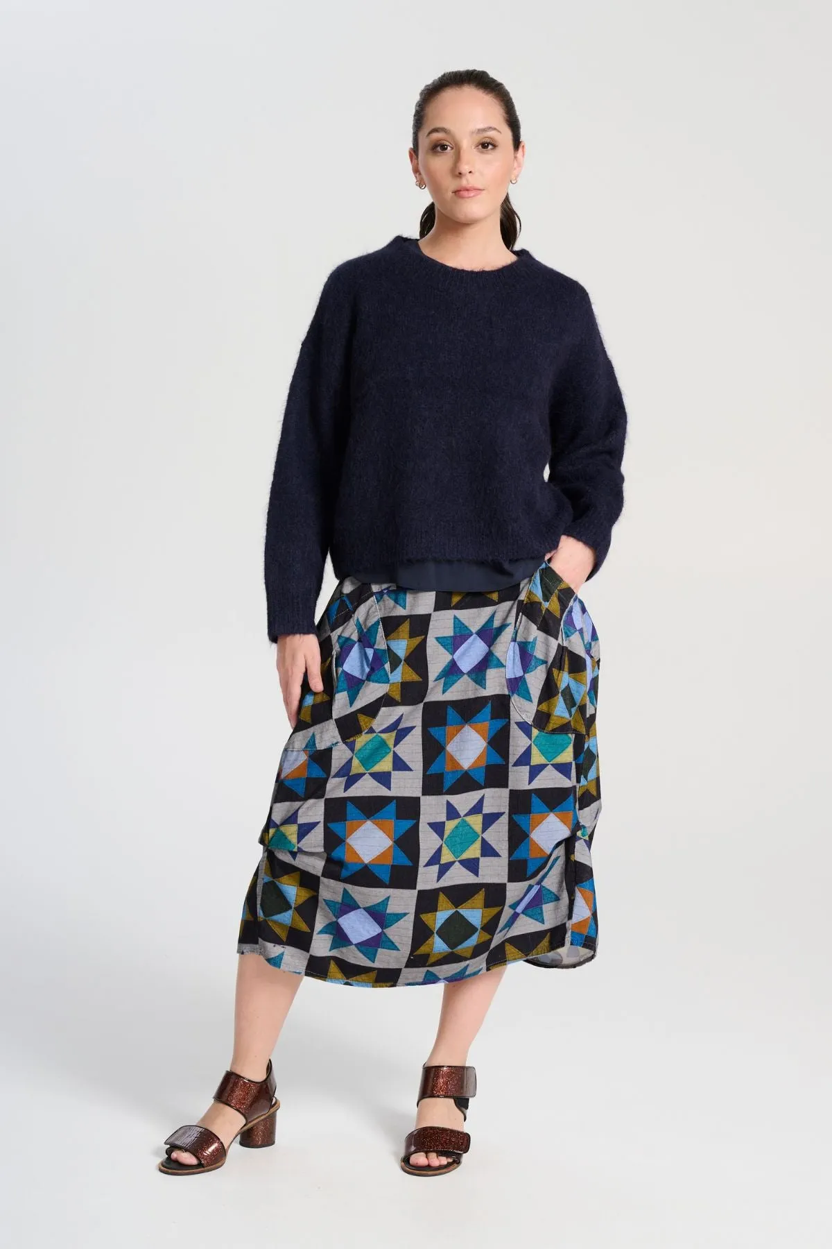Aspen Knit Sweater Navy in Alpaca