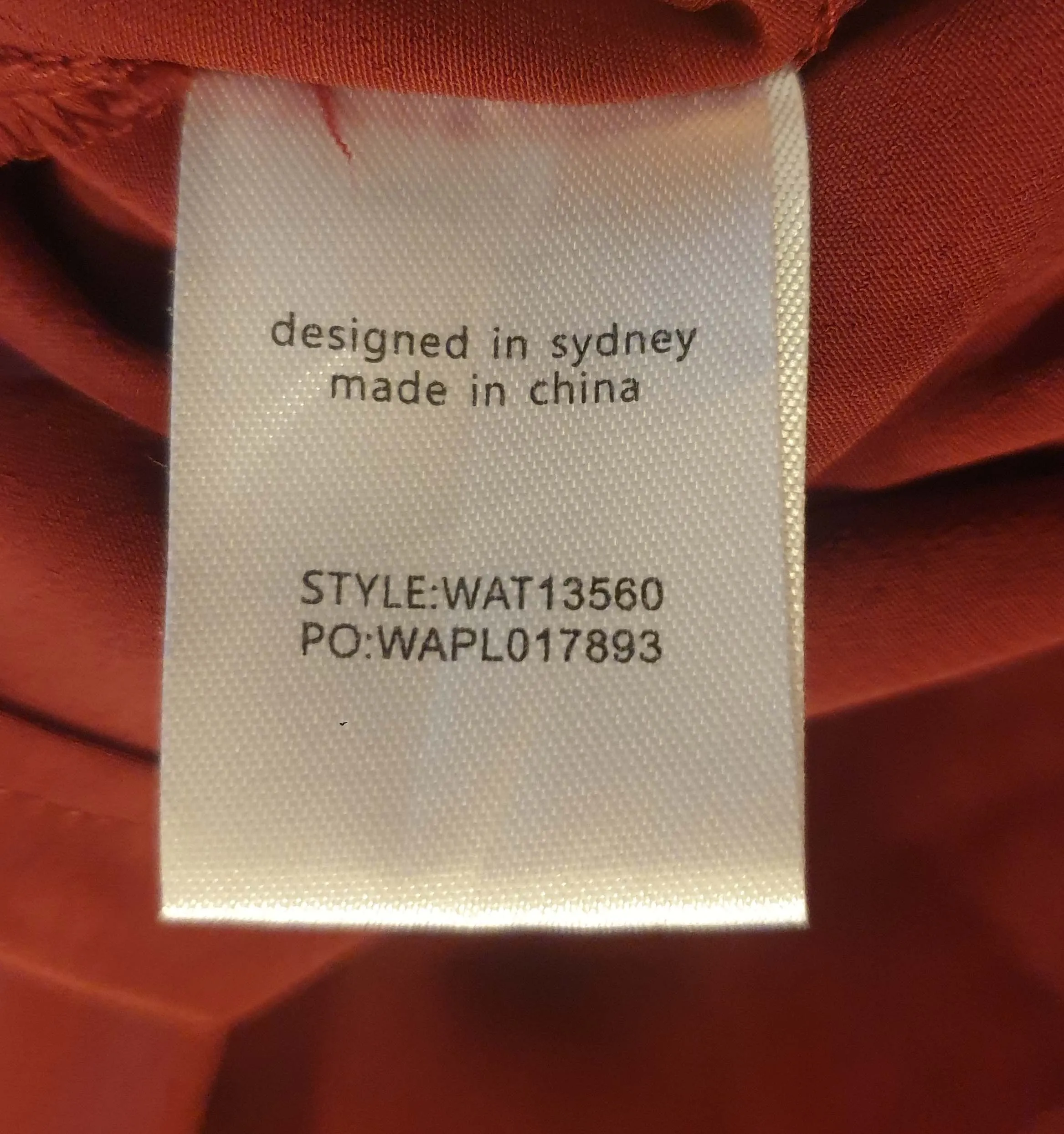 Atmos & Here red long bell sleeve top size 16