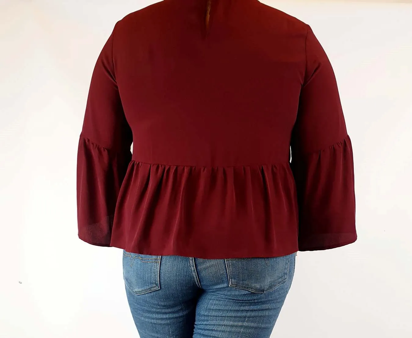 Atmos & Here red long bell sleeve top size 16