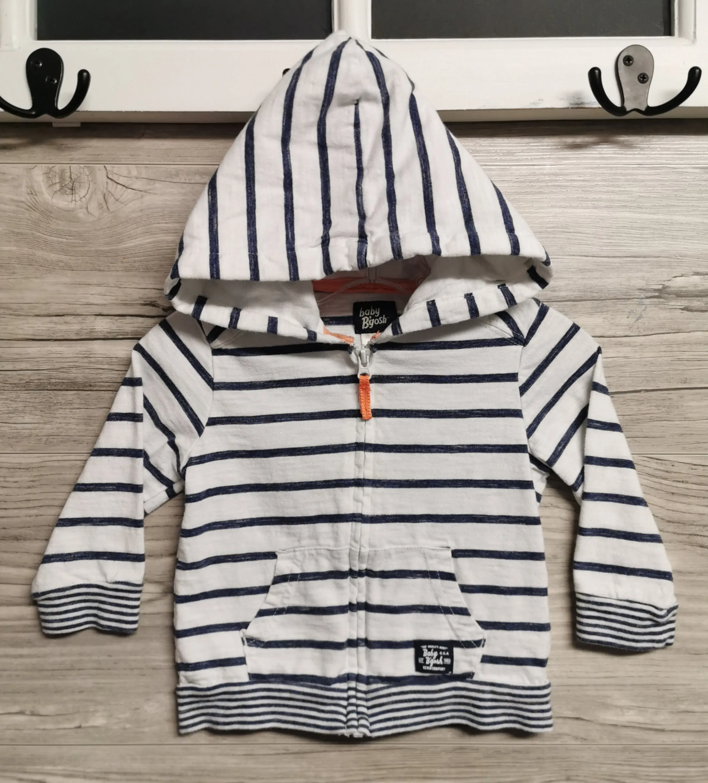 BABY BOY SIZE 12 MONTHS - BABY B'GOSH, Soft & Cozy Zippered Hoodie EUC B30