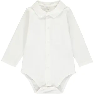 Baby Boys White Cotton Bodysuit
