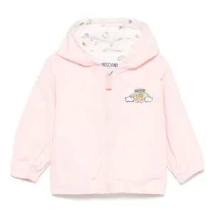 BABY NYLON HOODED JACKET W BEAR RAINBOW PRINT