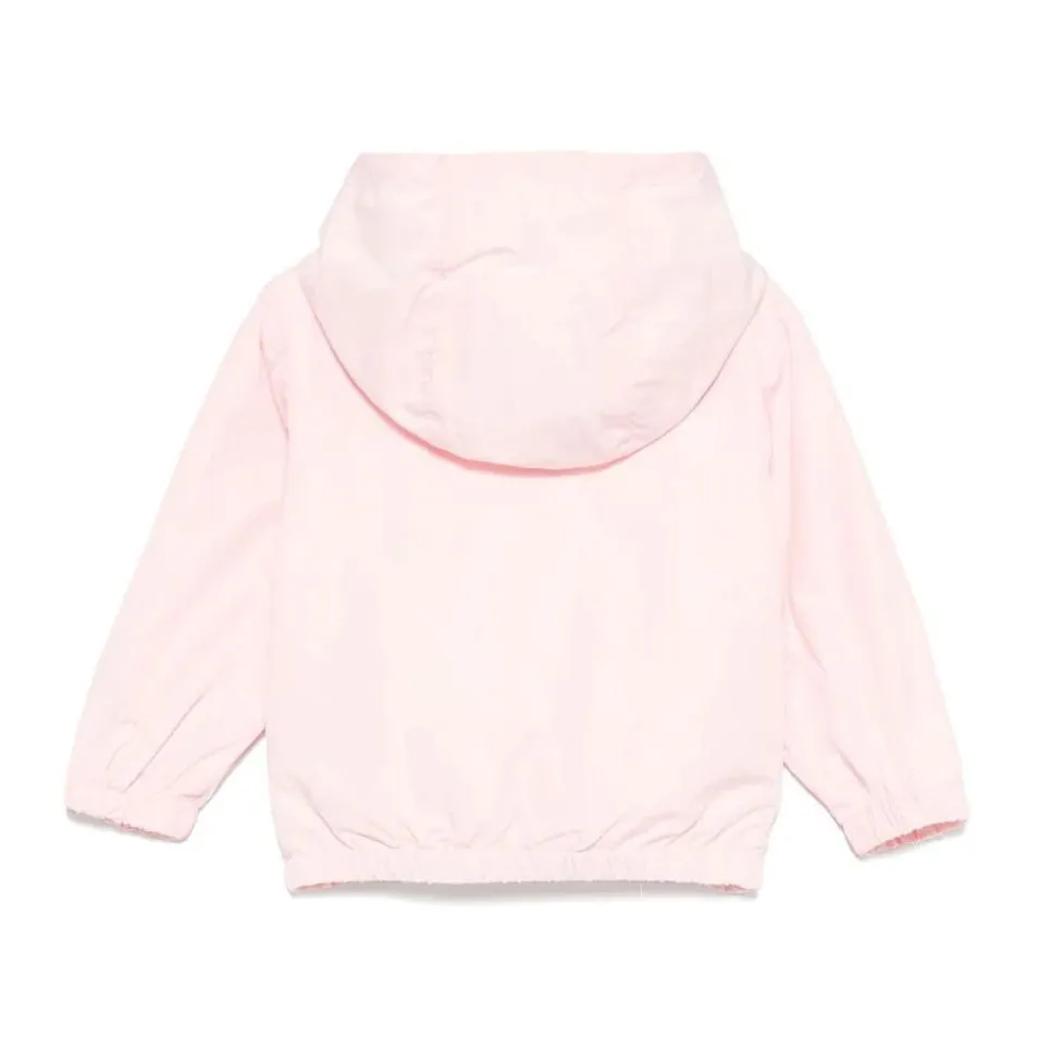 BABY NYLON HOODED JACKET W BEAR RAINBOW PRINT