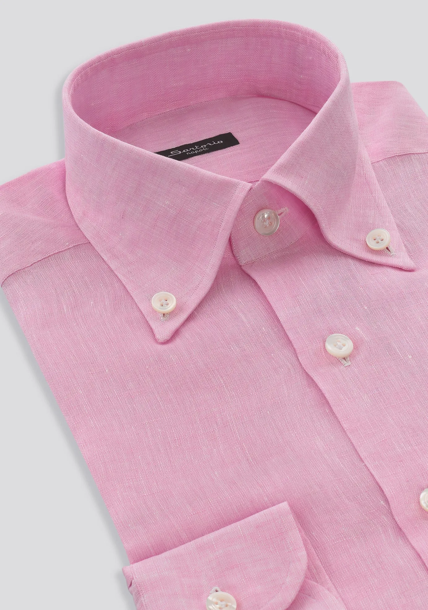 Baby Pink Button Down Linen Shirt