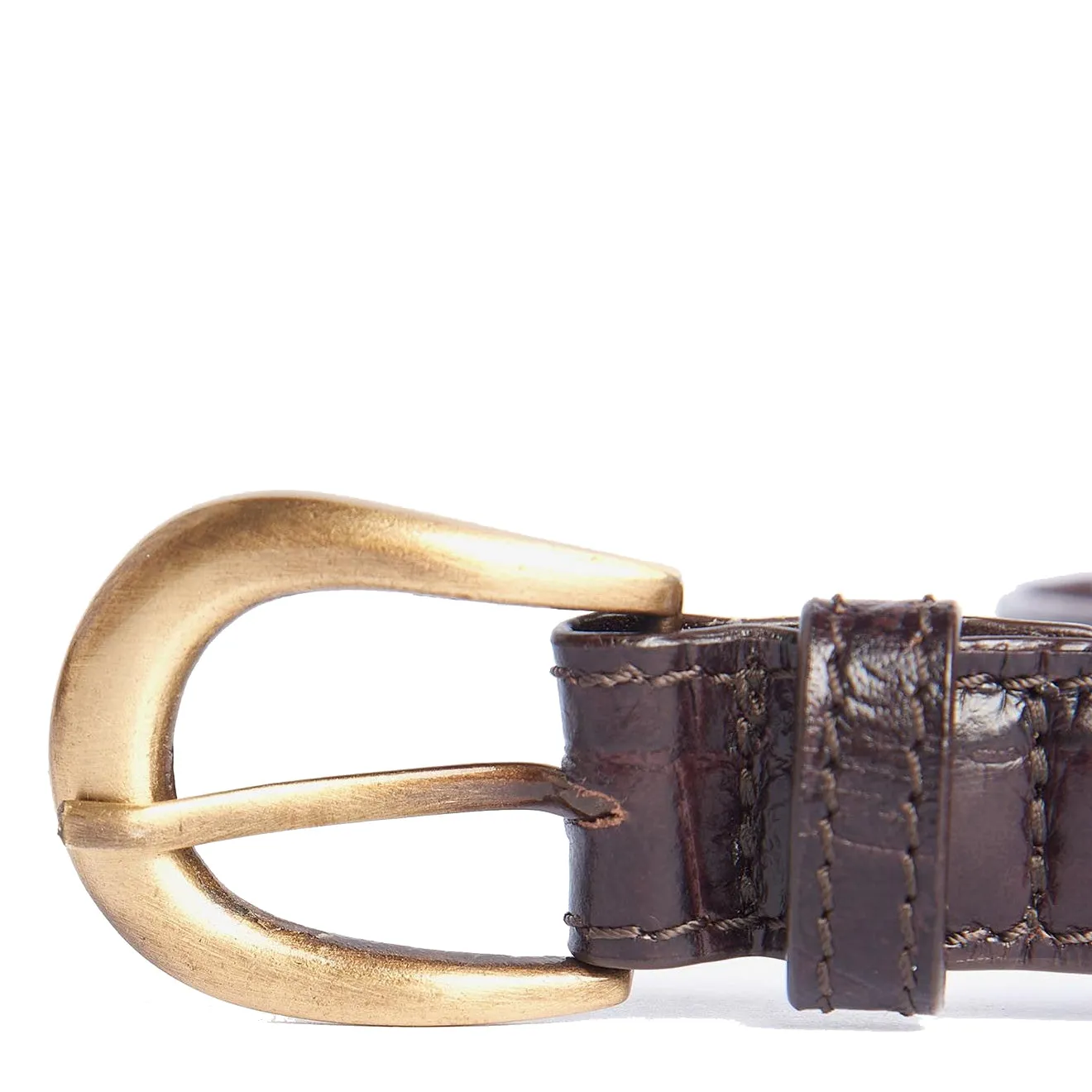 Barbour Womens Faux Croc Leather Belt Classic Black Cherry