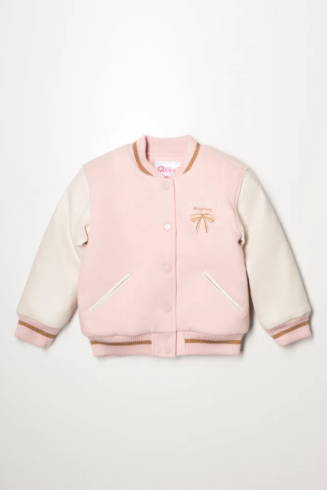 Baseball Jacket Pink & Cream