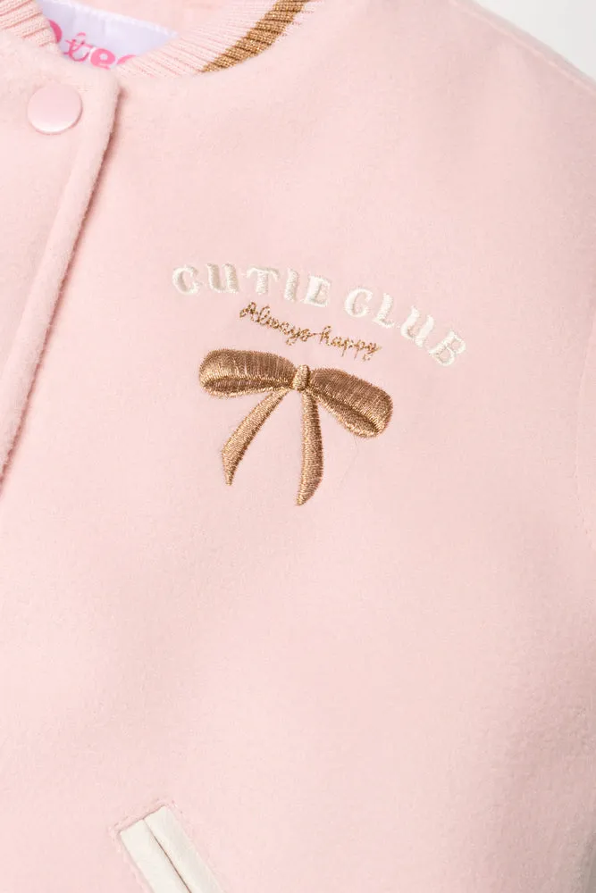 Baseball Jacket Pink & Cream