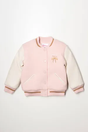 Baseball Jacket Pink & Cream