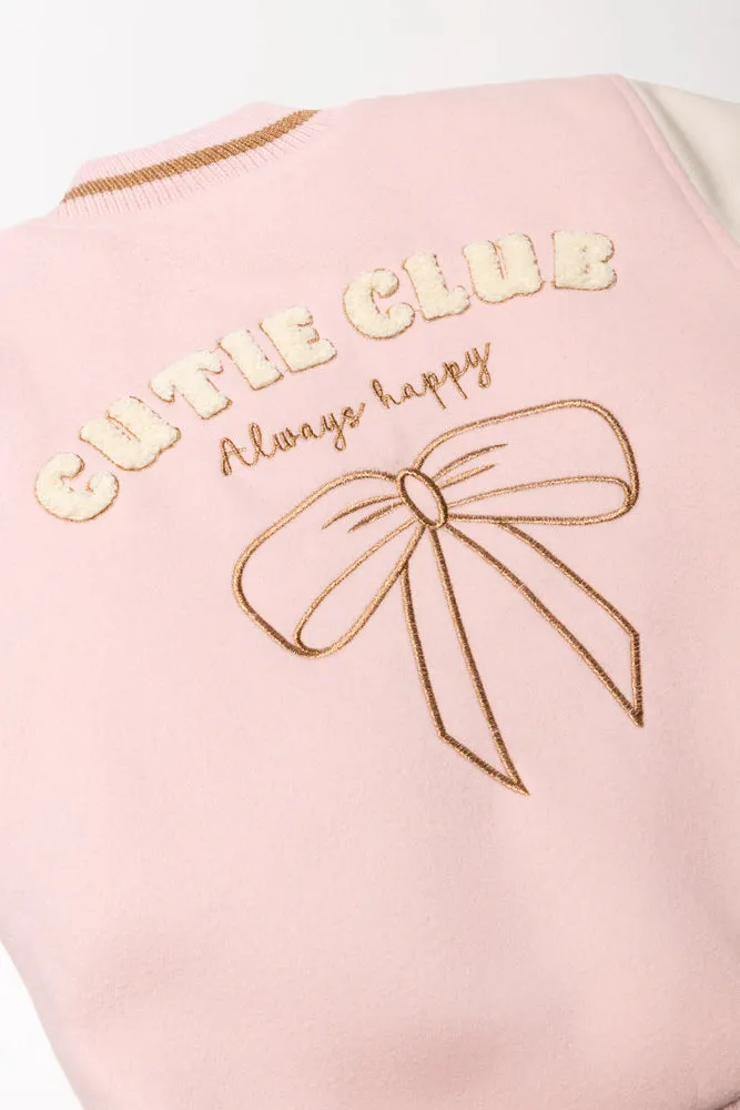 Baseball Jacket Pink & Cream
