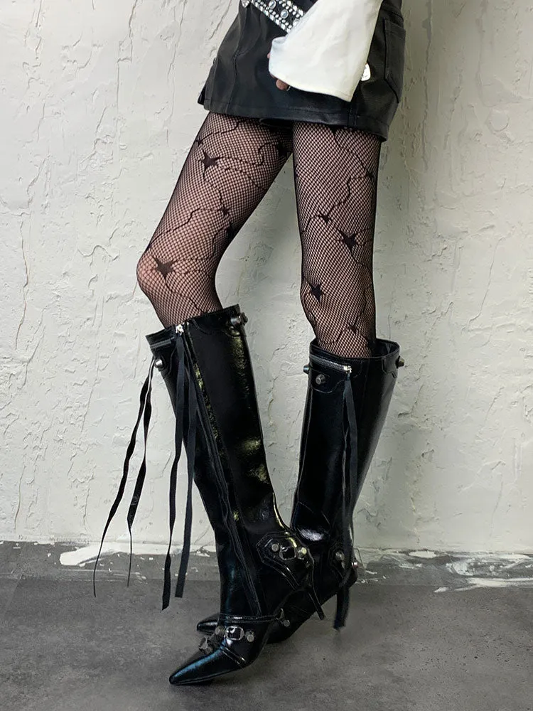 Bat Pattern Fishnet Tights