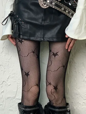 Bat Pattern Fishnet Tights