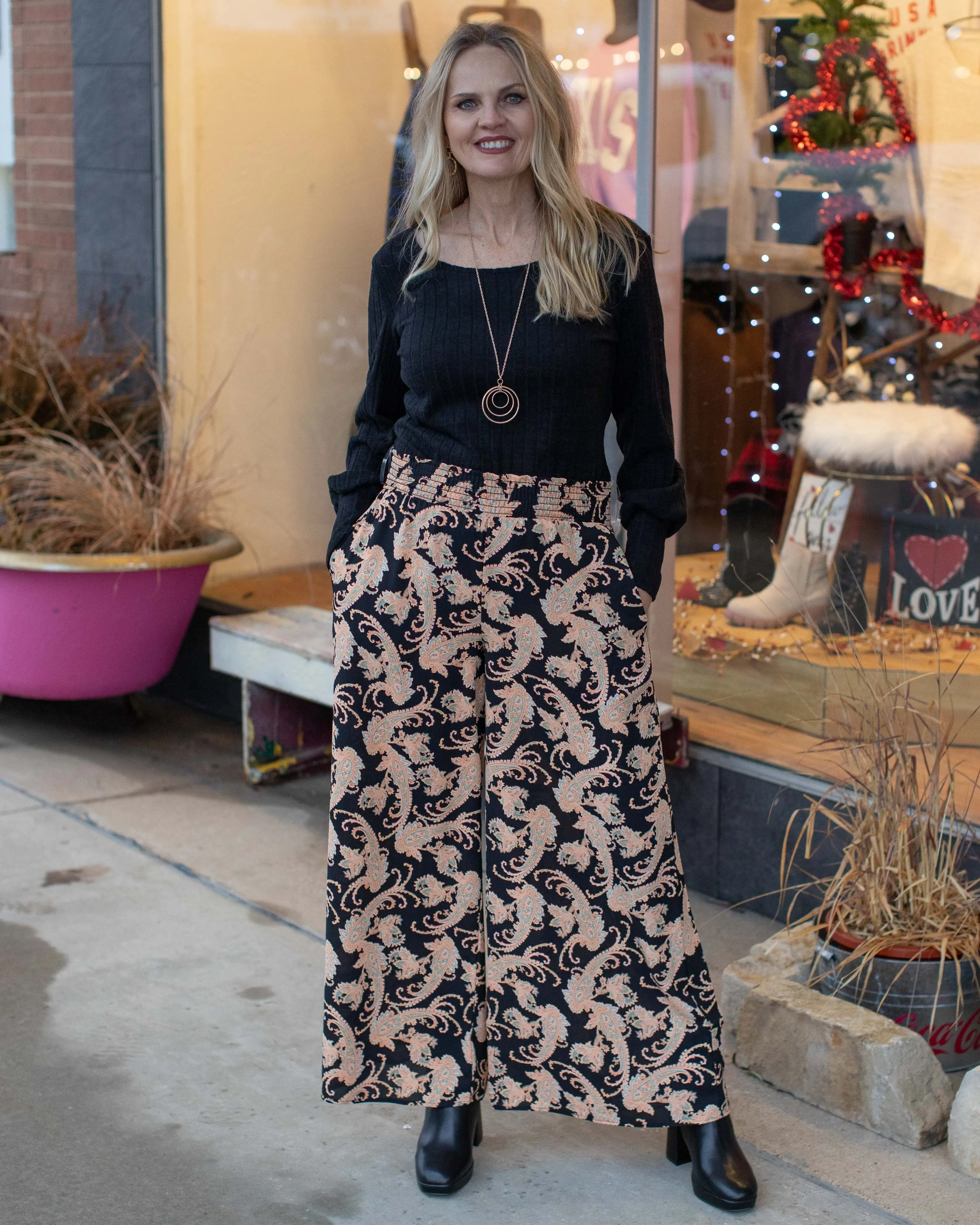 BEAUTIFUL THE WAY YOU ARE SMOCKED WAIST MAXI PANTS