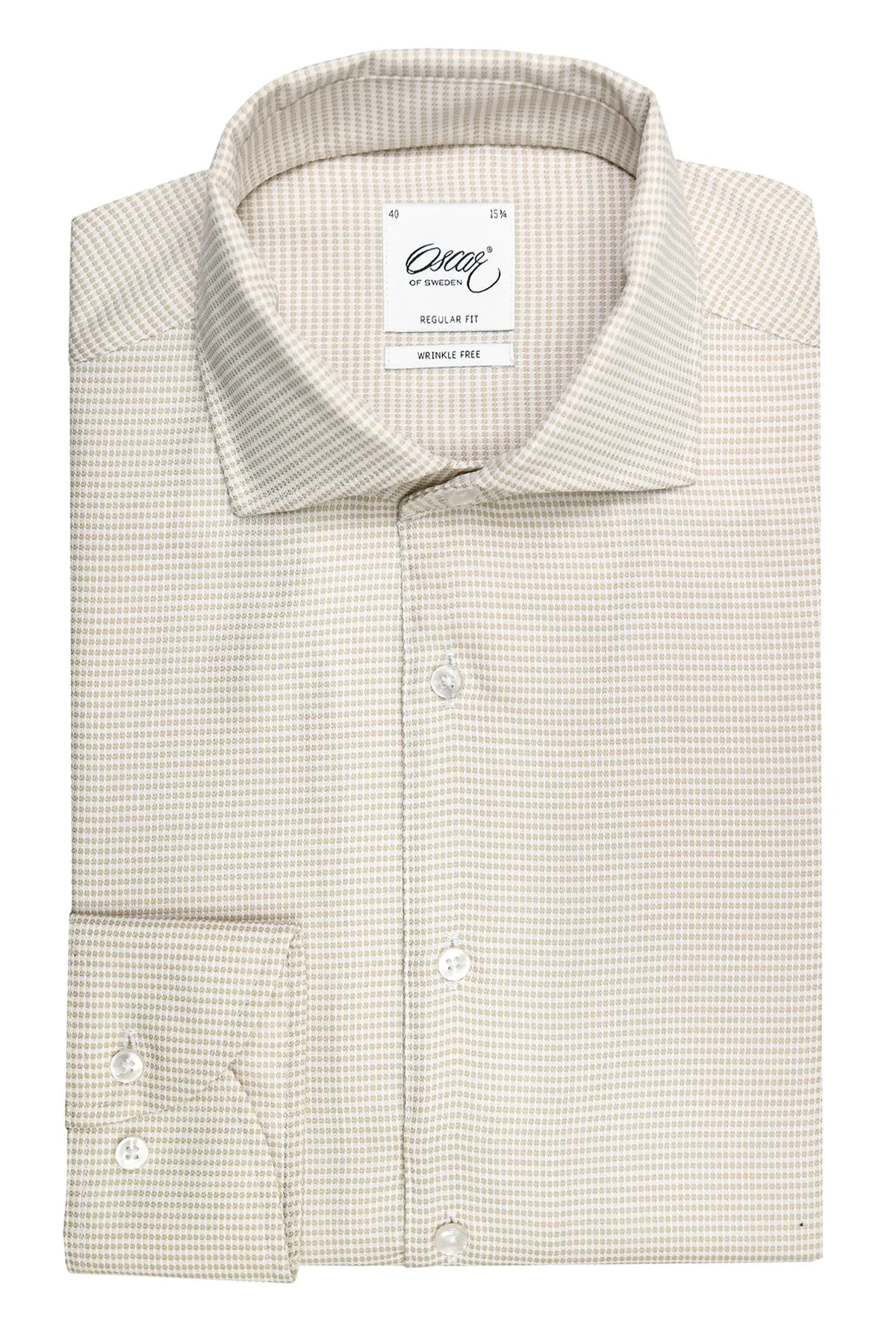 Beige one piece collar regular fit shirt