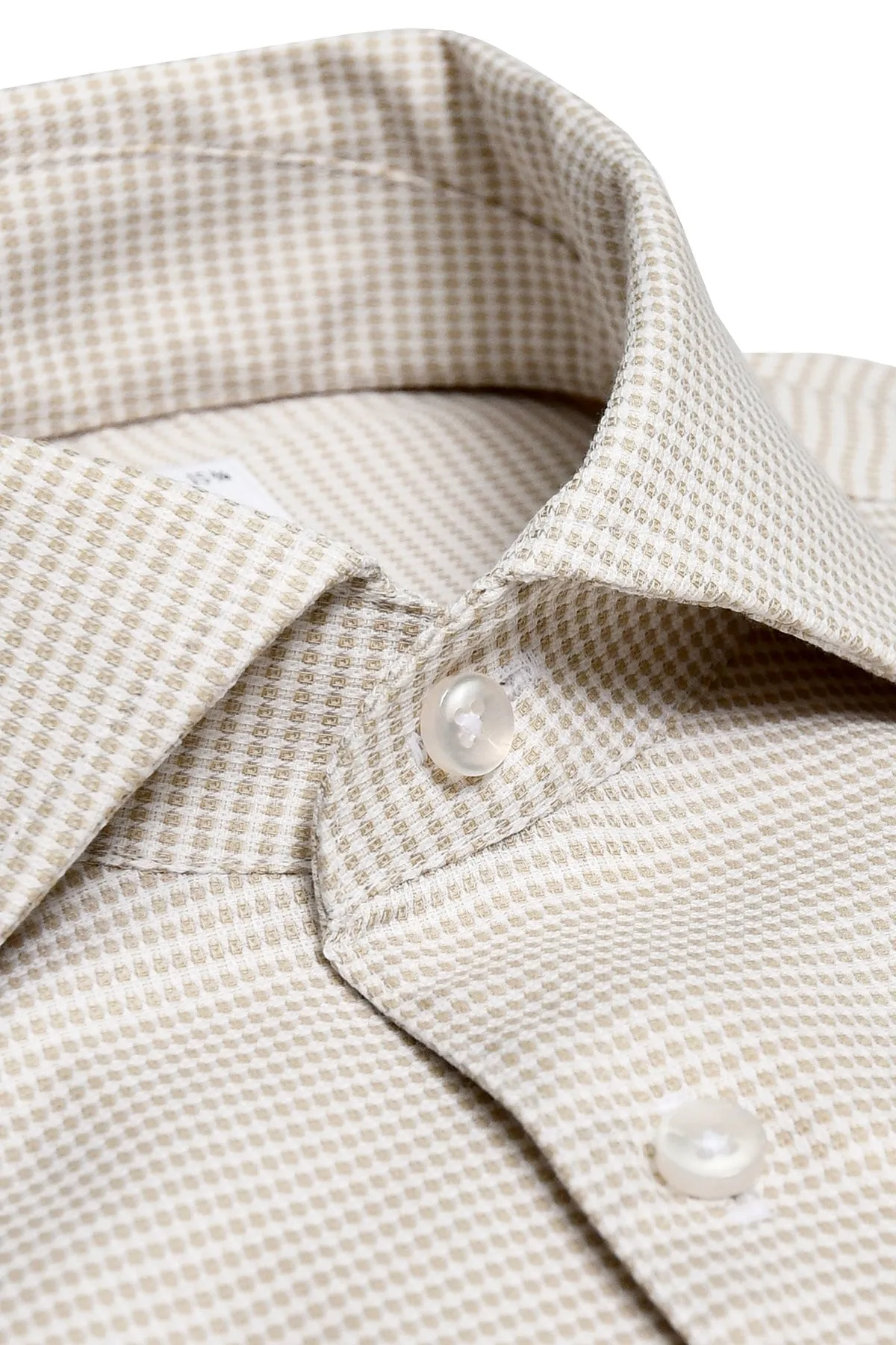 Beige one piece collar regular fit shirt