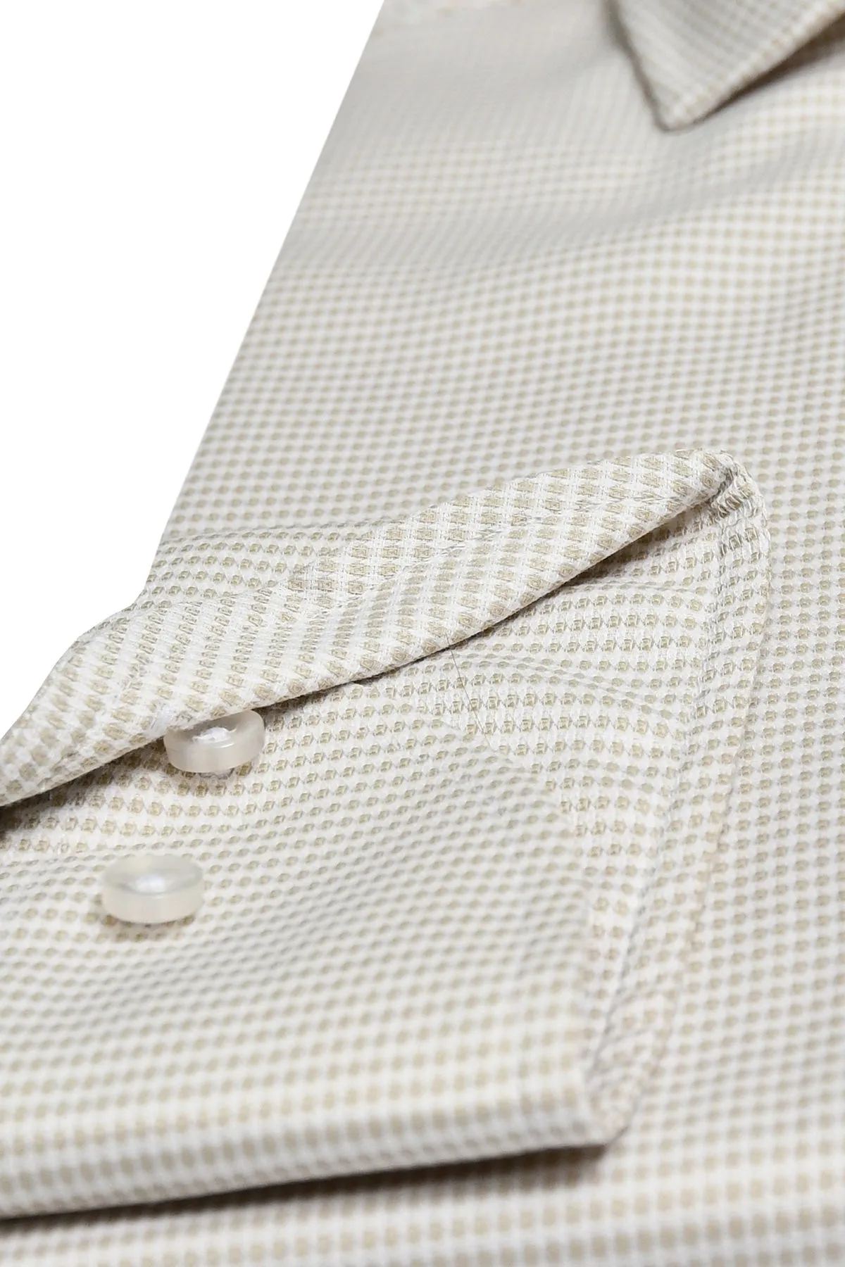 Beige one piece collar regular fit shirt