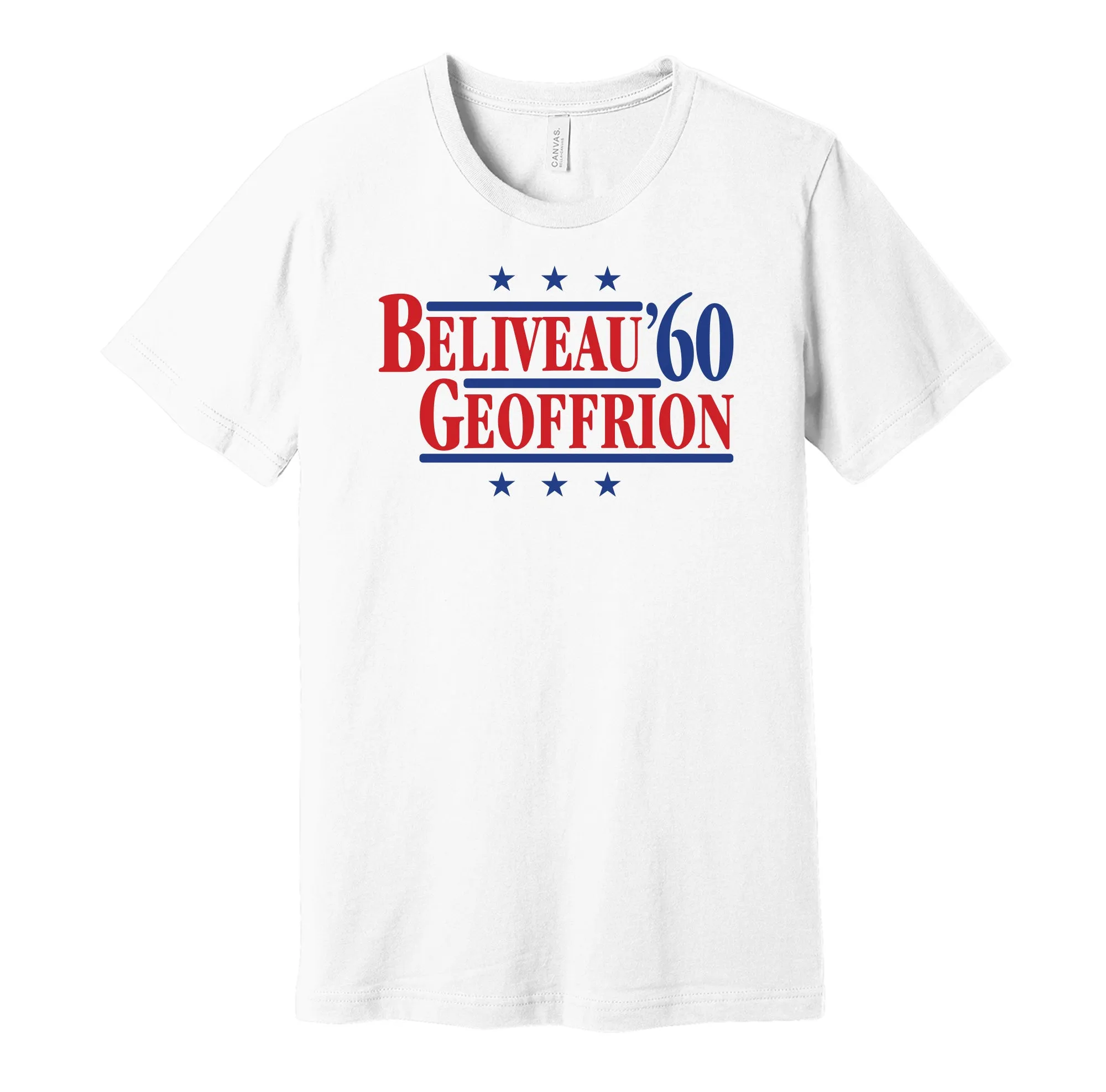 Beliveau & Geoffrion '60 - Montreal Legends Political Campaign Parody T-Shirt - Hyper Than Hype Shirts