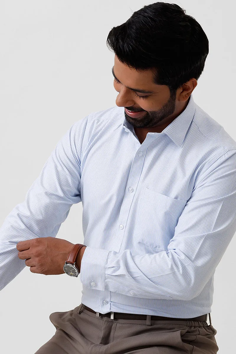 Berlin Stripes - Pastel Blue Casual Shirts For Men | Ariser