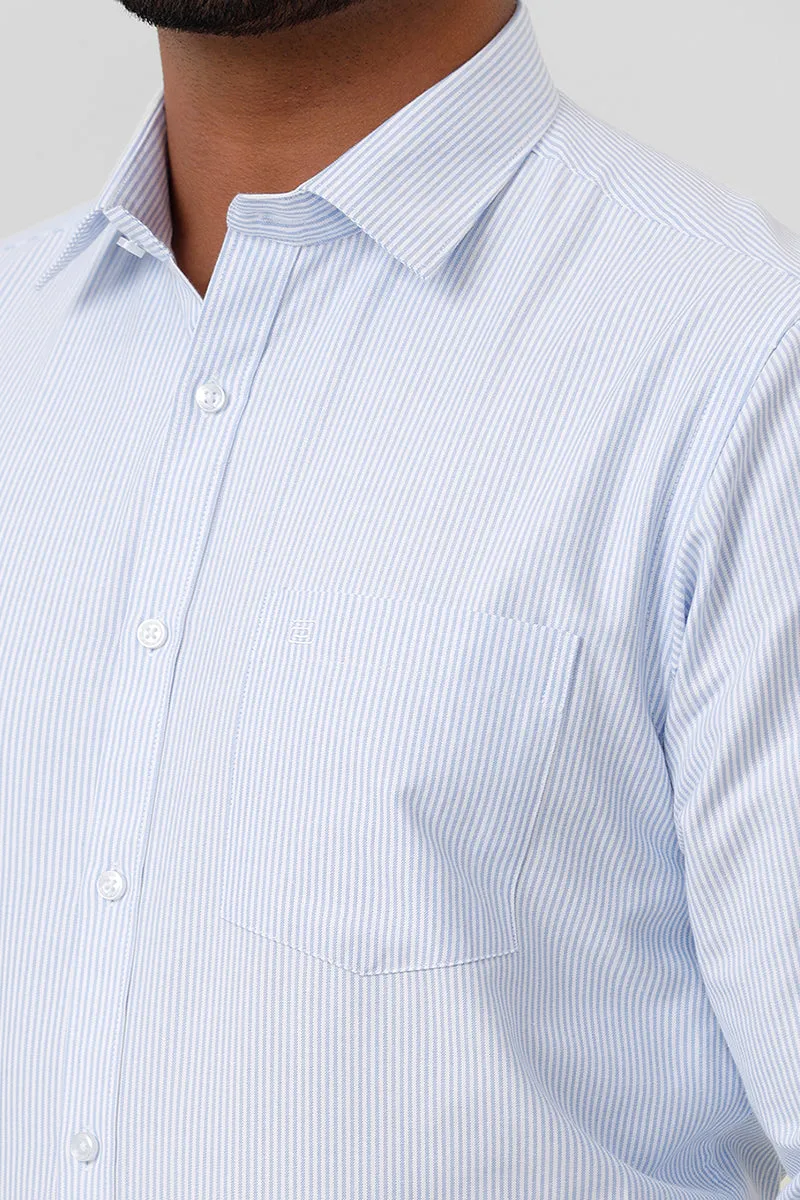 Berlin Stripes - Pastel Blue Casual Shirts For Men | Ariser
