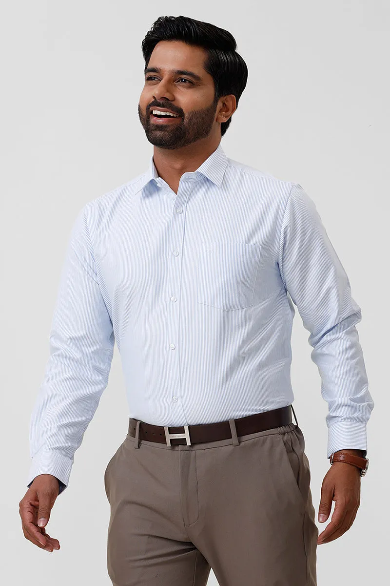 Berlin Stripes - Pastel Blue Casual Shirts For Men | Ariser