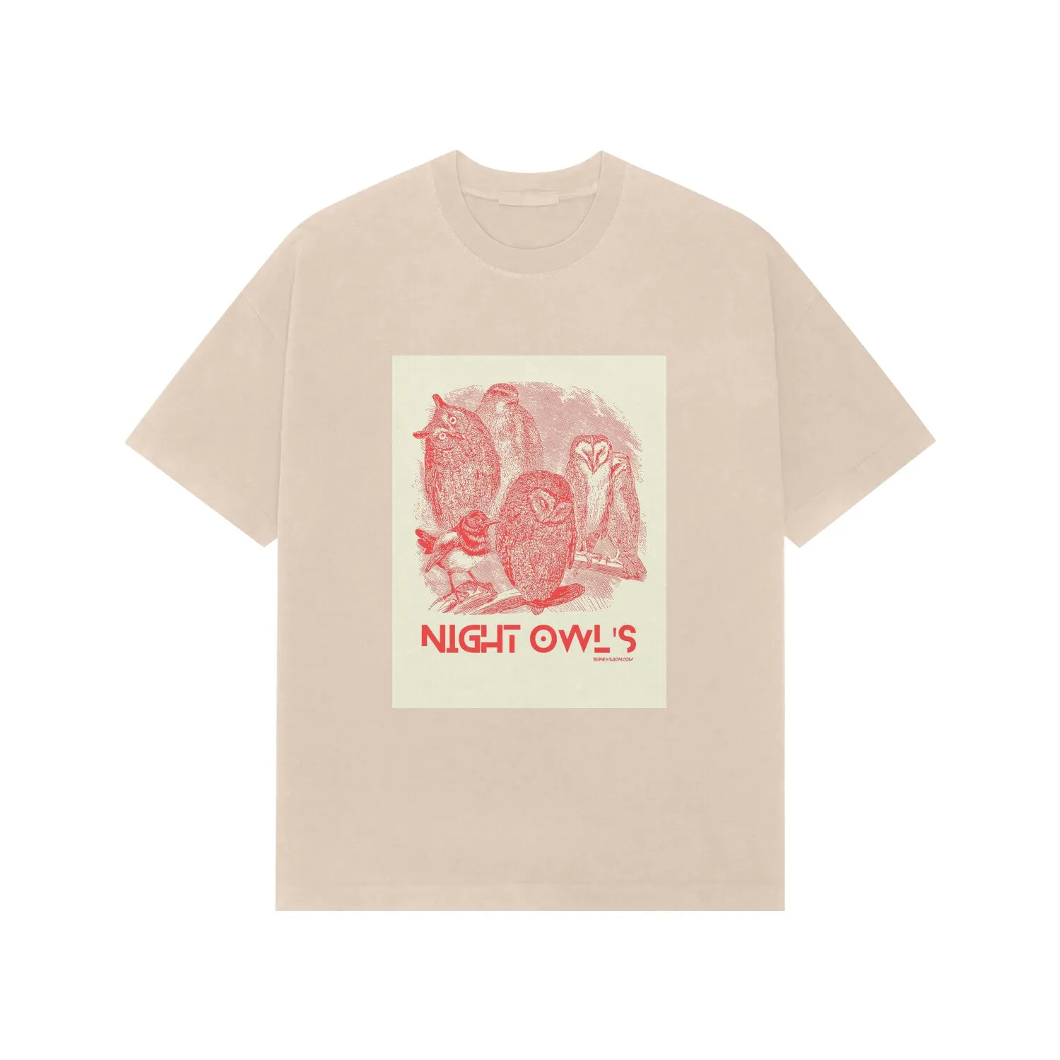 BERN Night Owl Oversized Permium Beige T-Shirts
