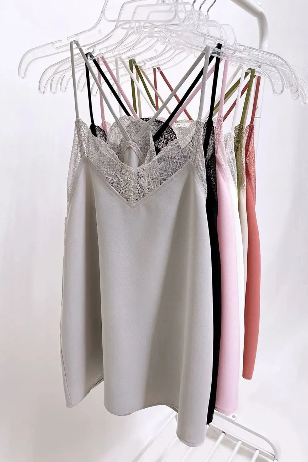 BiBi Lace Cami Solid Tank Top