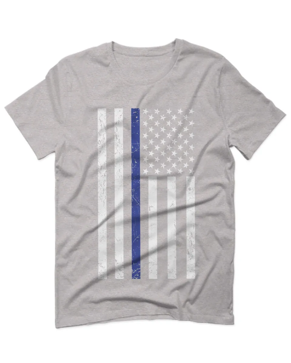 Big Flag USA American Police Support Blue Lives Matter Thin Line For men T Shirt