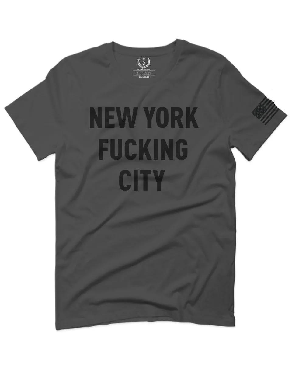 Black Fonts New York Fucking City NYC American Flag America Cool Street For men T Shirt