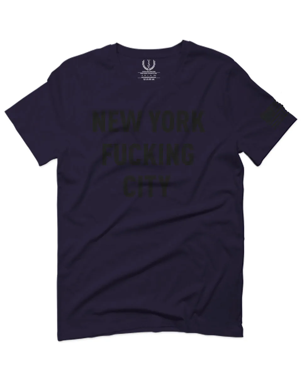 Black Fonts New York Fucking City NYC American Flag America Cool Street For men T Shirt