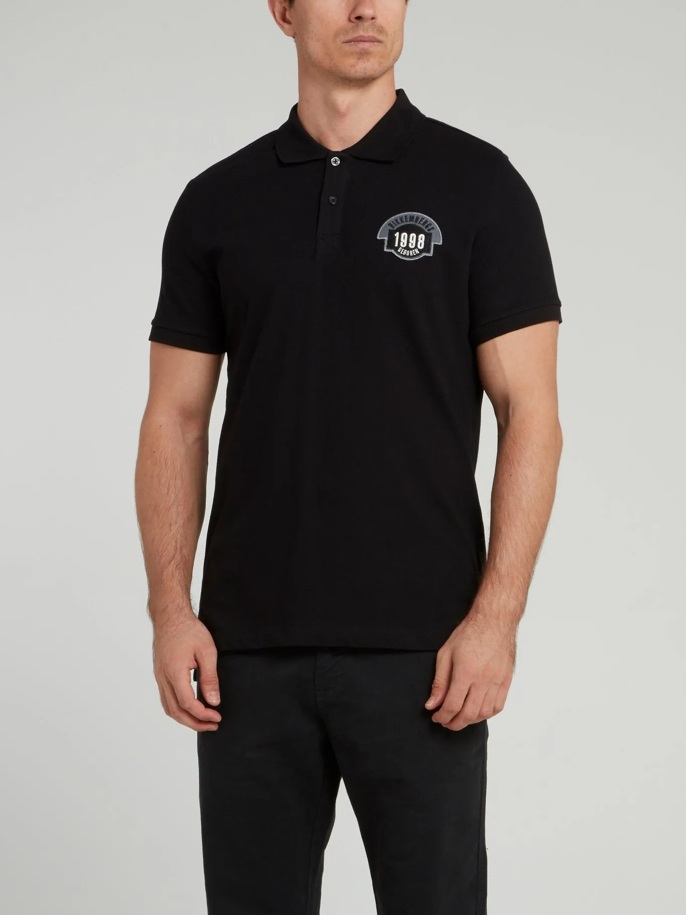 Black Logo Knitted Polo Shirt