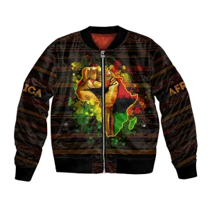 Black Power Bomber Jacket Africa Map DT02
