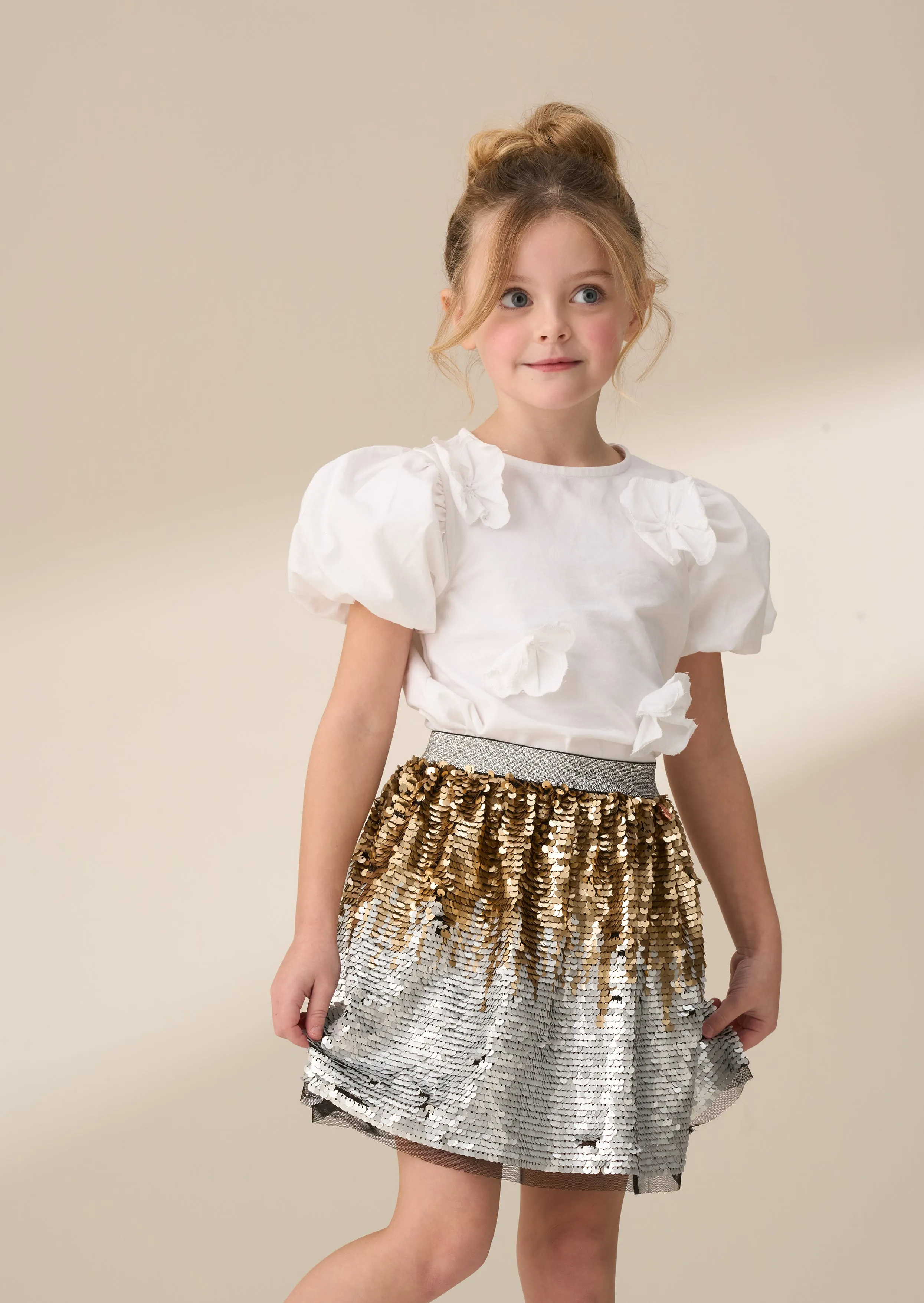 Bloom White Flower Applique Tee