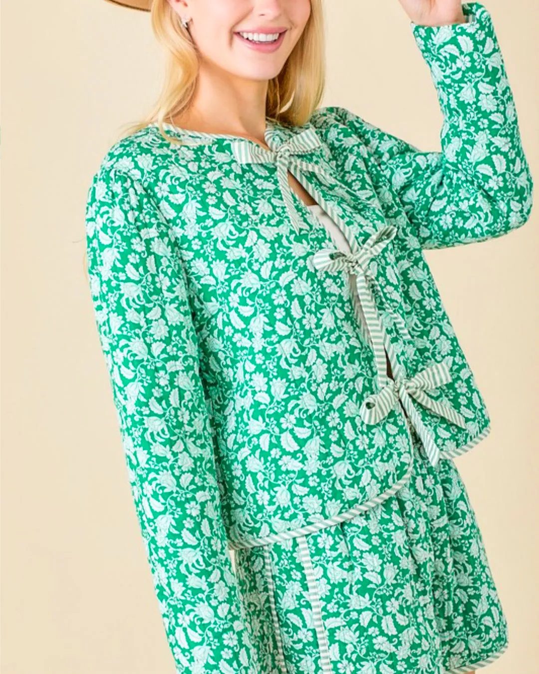 Blossom Quilted Bow Jacket