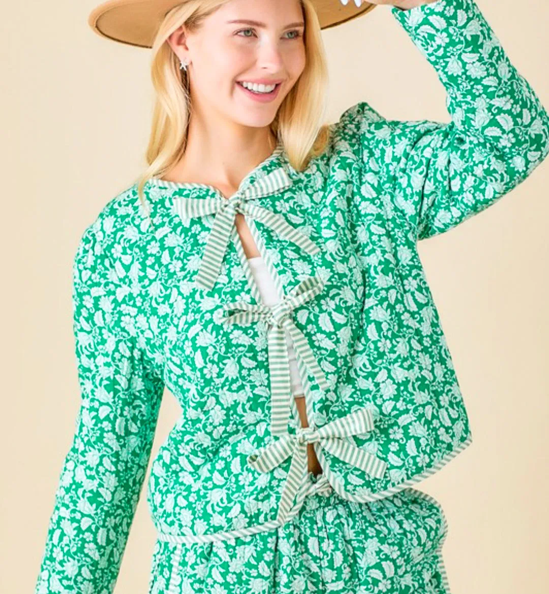 Blossom Quilted Bow Jacket