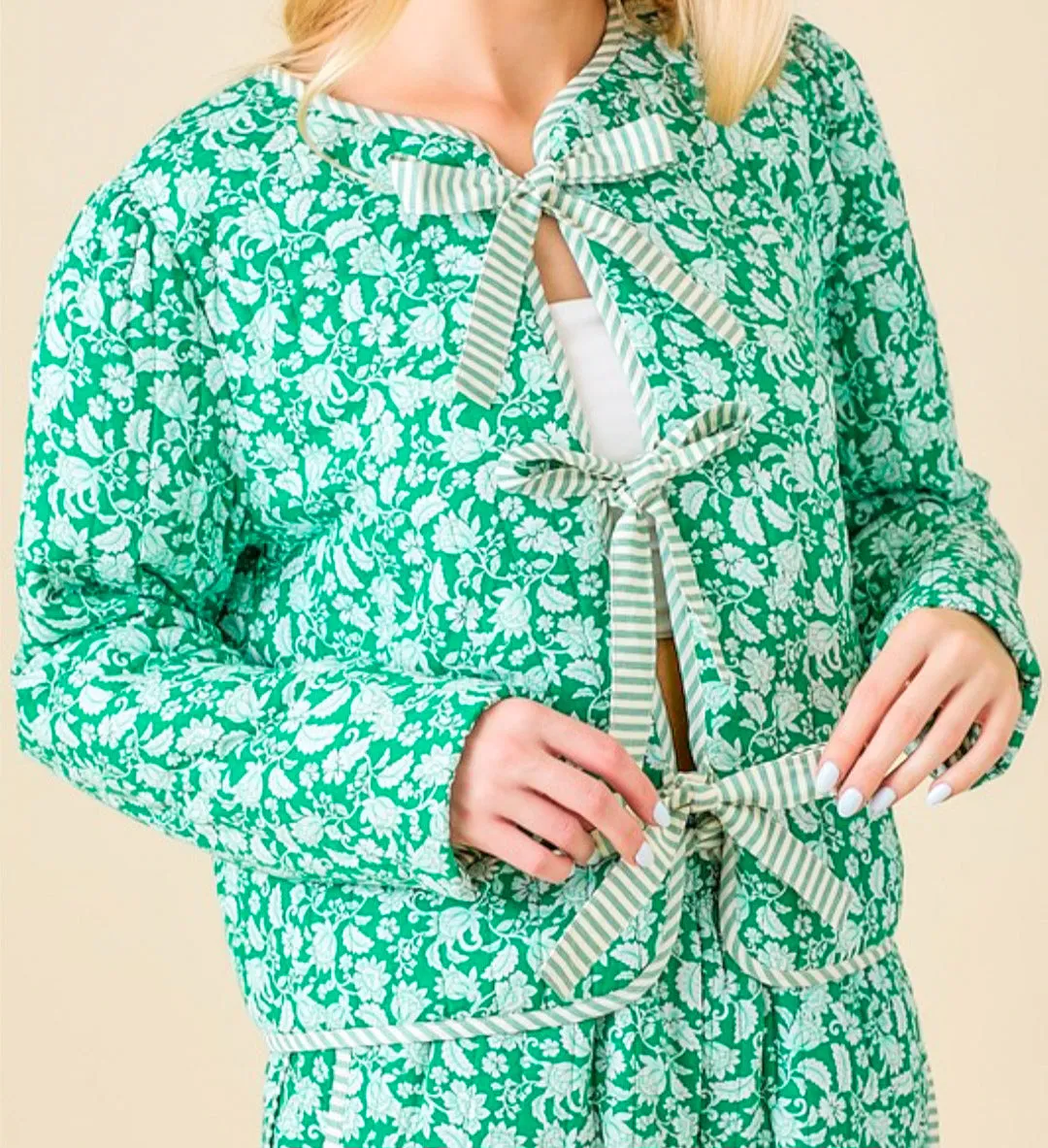 Blossom Quilted Bow Jacket