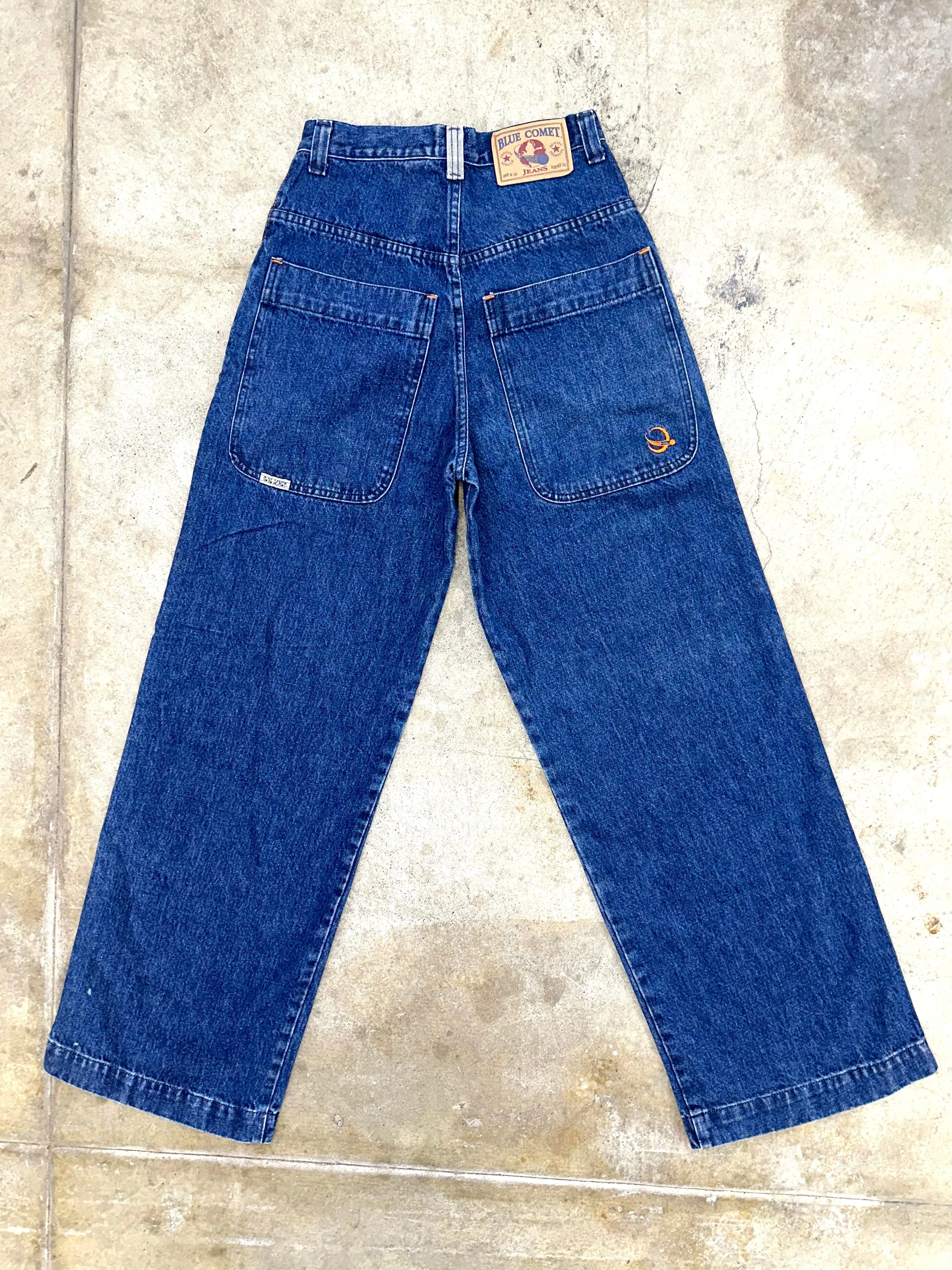 Blue Comet Wide-Leg Stripe Jeans