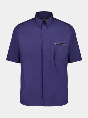 Blue Cotton Poplin Shirt
