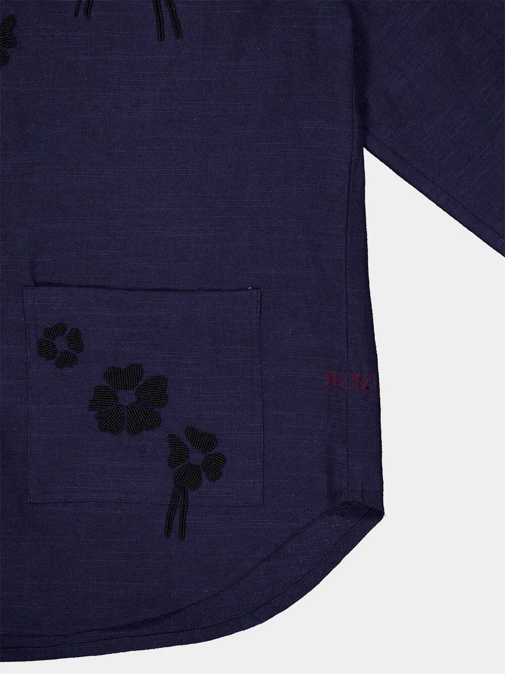 Blue Floral Embroidered Jacket