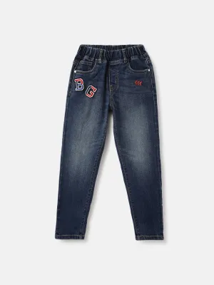 Blue Giraffe Boys Blue Washed Balloon Fit Mid-Rise Jeans