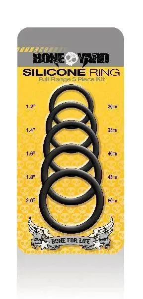 Boneyard Silicone Ring 5 Pcs Kit Black