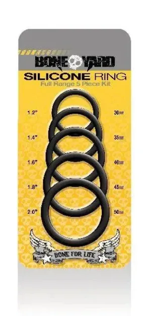 Boneyard Silicone Ring 5 Pcs Kit Black