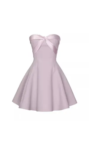 BOW STRAPLESS MINI DRESS IN PINK