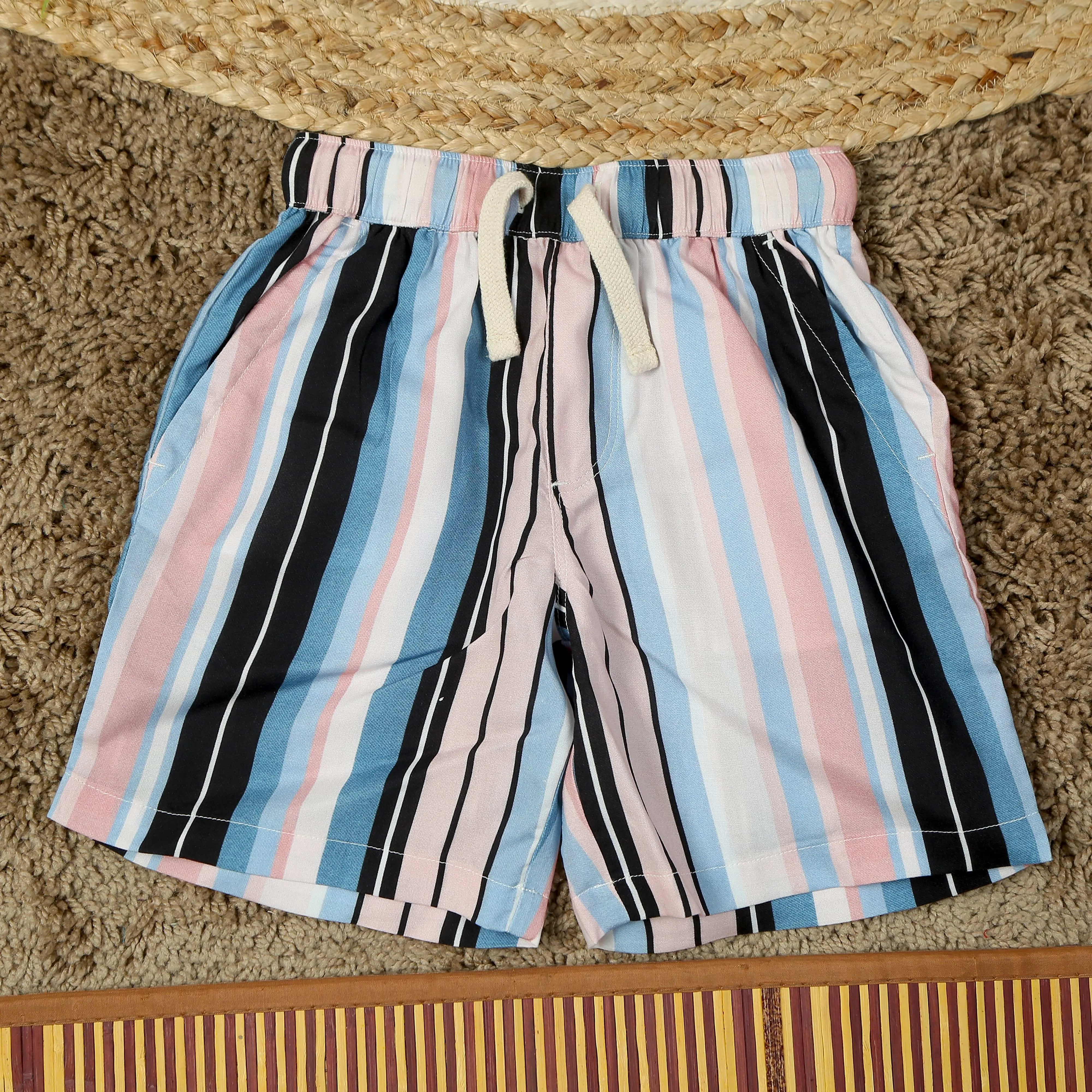 Boys Stripe Short Pink Blue