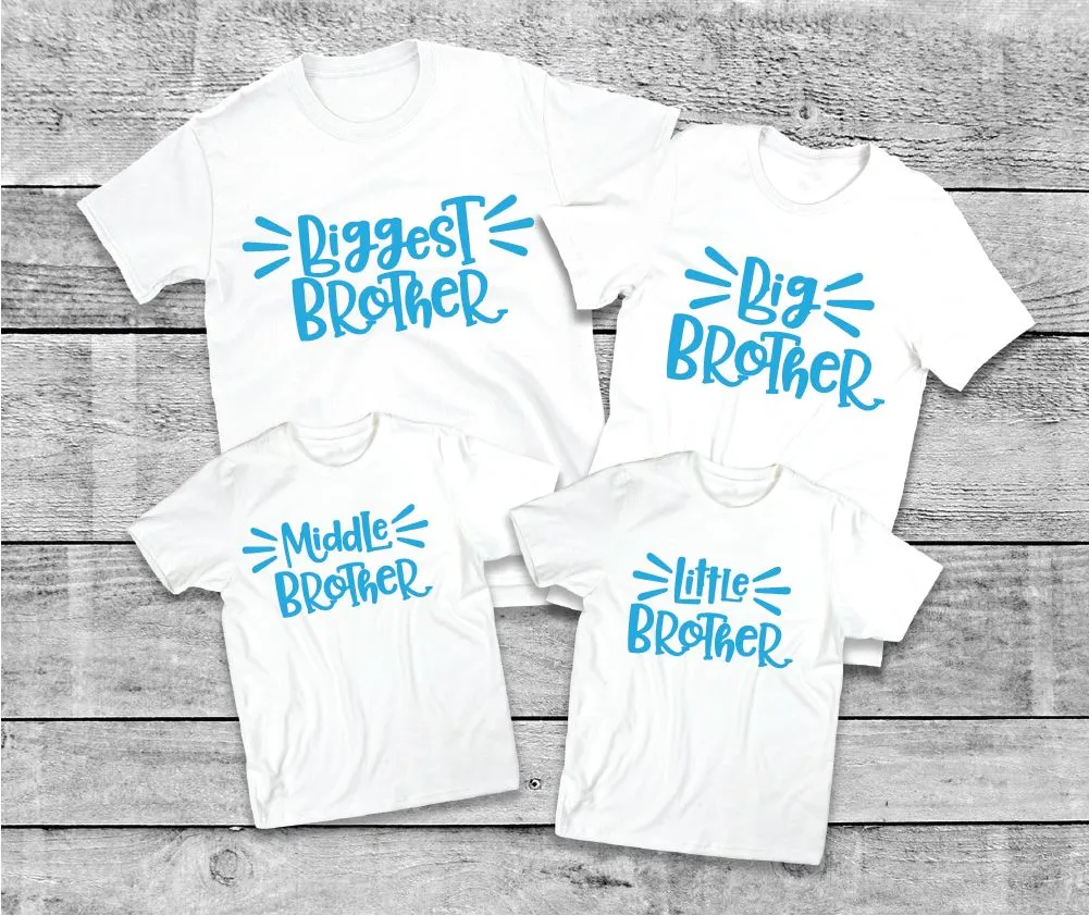 Brothers Matching White T-shirts