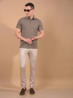 Brown Polo Neck T-Shirt